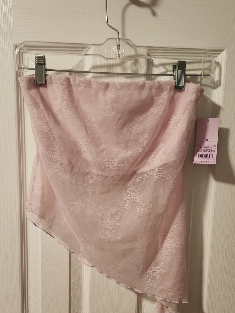 Wild Fable Light Pink Strapless Lace Bandeau Top